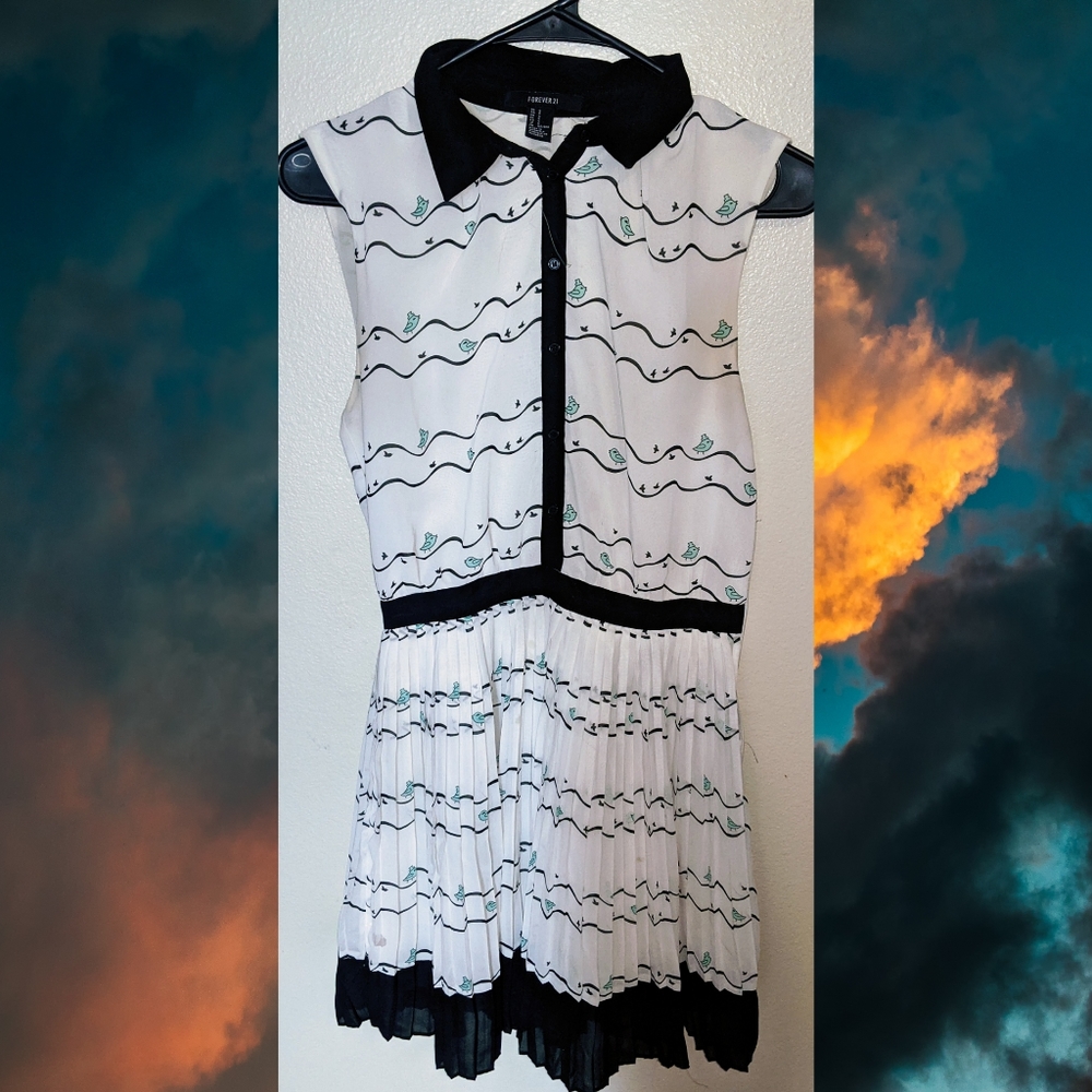 Dress with blue birds